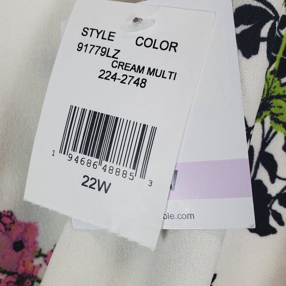 Danny and Nicole Maison Tara Floral Midi Dress Whimsy Fairy Garden Printed 22W - Picture 10 of 16